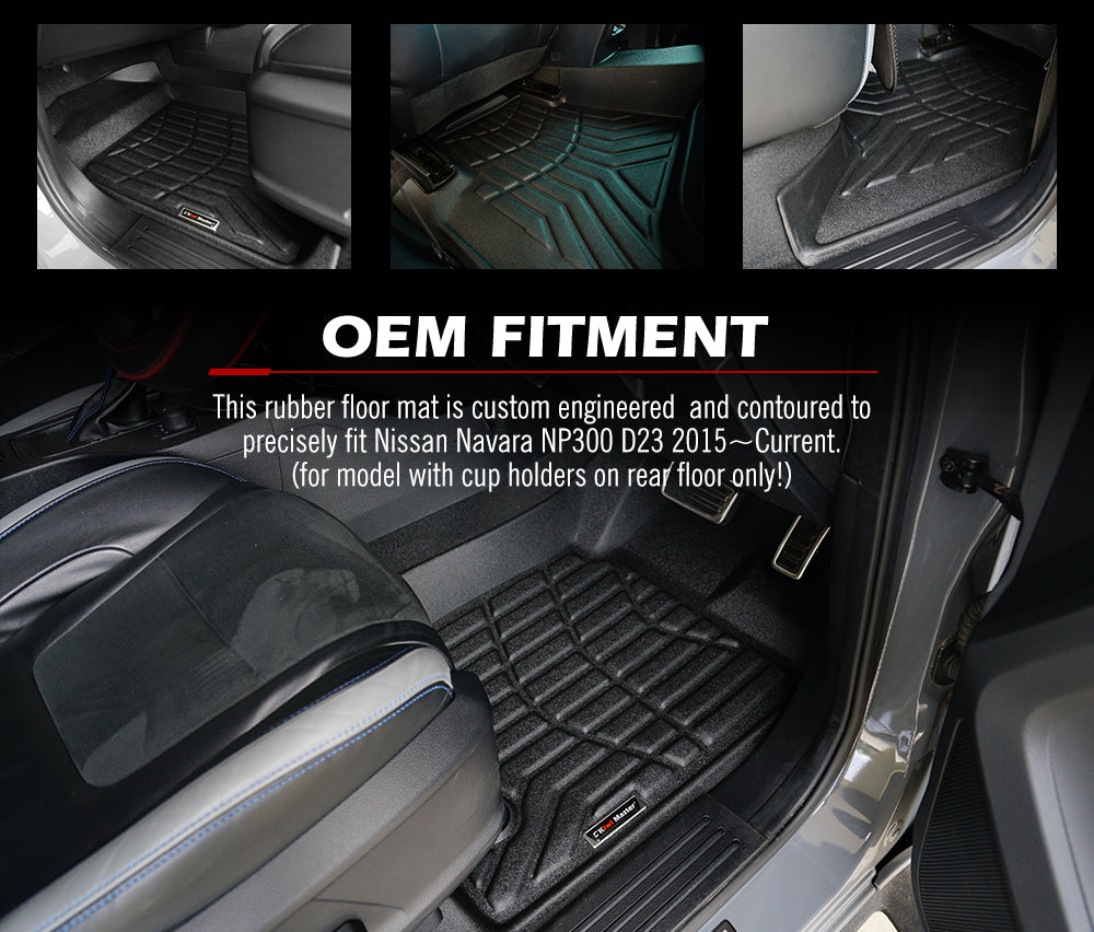 KIWI MASTER 3D TPE Car Floor Mats Liner fit for Nissan Navara NP300 D23 2015~Current