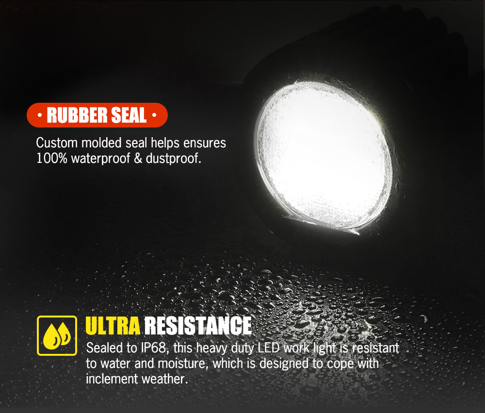 DEFEND INDUST Heavy Duty 3inch LED Work Light Flood Driving Lamp SUV ATV Truck offroad 4x4
