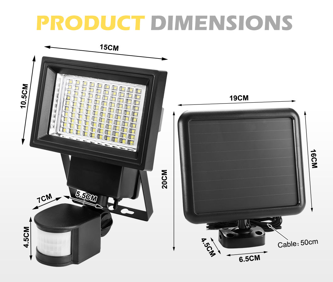 ATEM POWER 2x 100 LED Solar Sensor Lights Outdoor Security Motion Detection Garden Flood