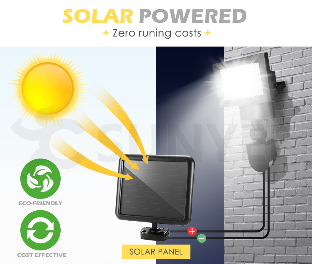 MOBI 4x 120 LED Solar Sensor Lights Outdoor Motion Detection Light Security Garden