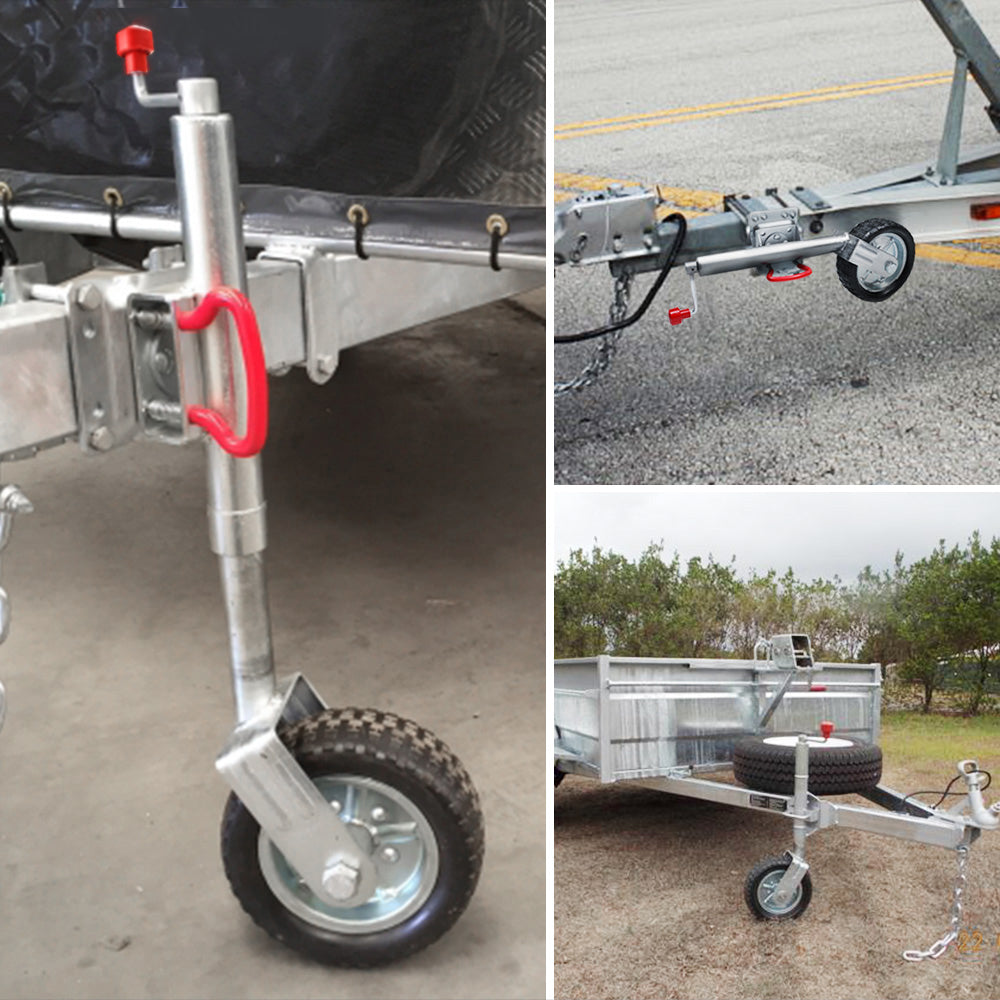 SAN HIMA Jockey Wheel 10" Inch Swing Up Rubber Wheel 1000kg Caravan Boat Trailer