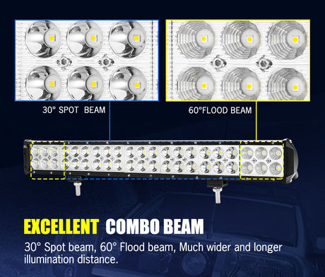 Lightfox LED Light Bar 7" 12" 20" 23" 26" 28" Flood Spot Combo 50" Curved 12V