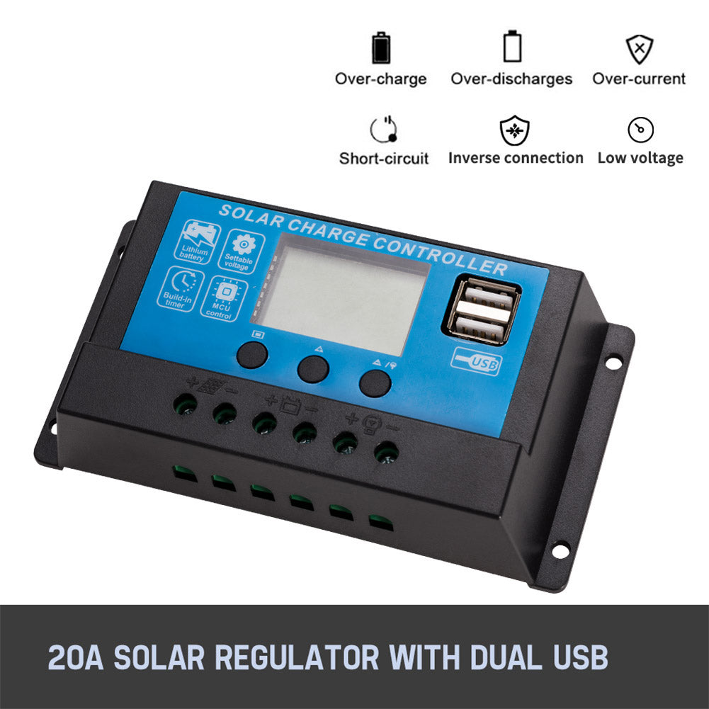 Mobi 350W Fixed Solar Panel Mono Cell With 20A 12V 24V PWM Regulator USB