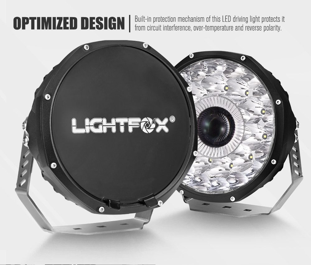 LIGHTFOX 9inch Laser  LED Driving Lights Osram Black Round Offroad Truck SUV 4x4