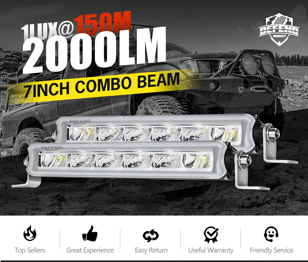 DEFEND INDUST Pair 7inch Osram LED Work Light Bar