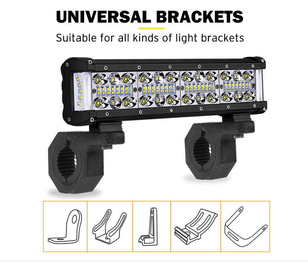 LIGHTFOX 2PCS Bullbar Mounting Bracket Kit 38 50mm Clamp LED Work Light Bar Tube Holder