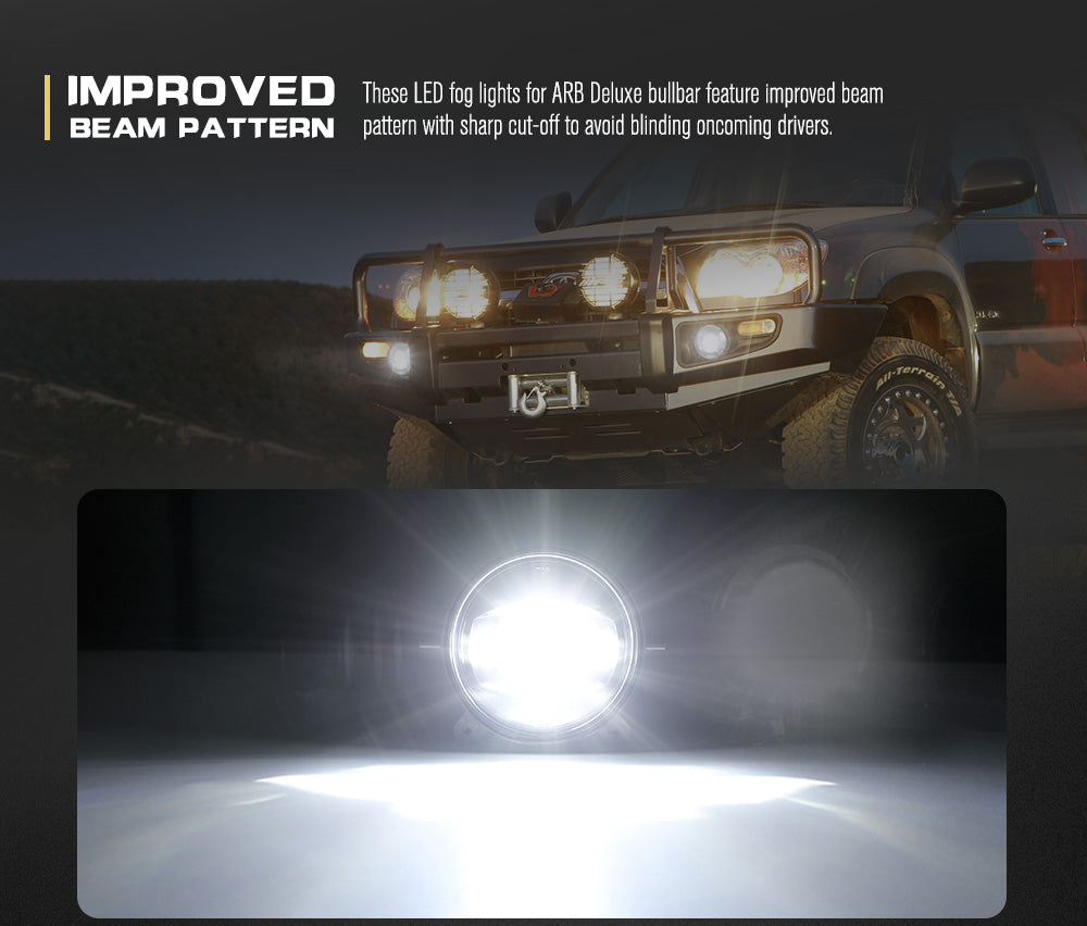 DEFEND INDUST Pair ARB Bullbar Led Fog Lights Driving 4Ã—4 Truck Lamp fits ARB Deluxe Bullbar