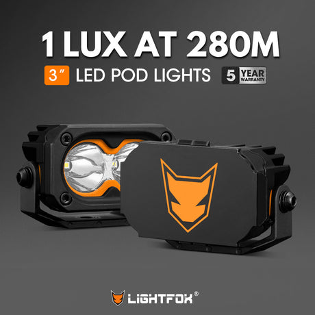 Lightfox Pair 3" Cygnus-2 Osram LED Pod Lights Work Light Driving Lamp Offroad
