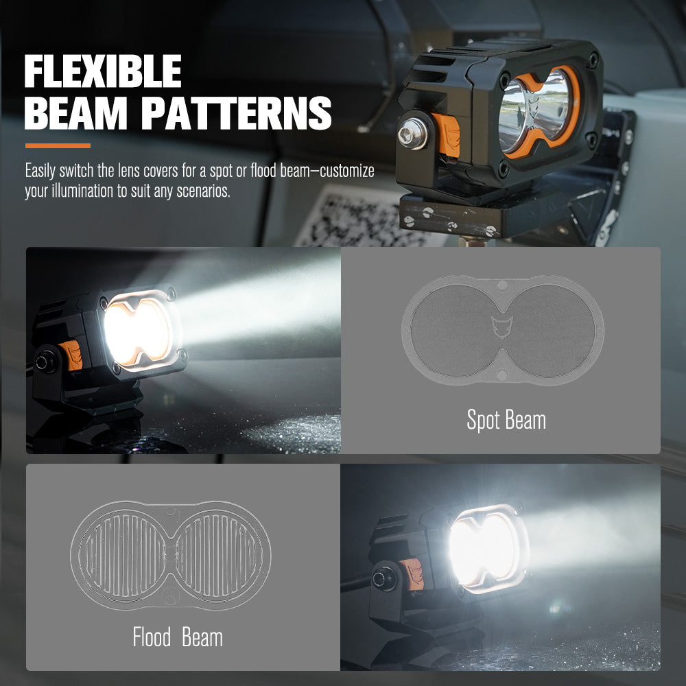 Lightfox Pair 3" Cygnus-2 Osram LED Pod Lights Work Light Driving Lamp Offroad