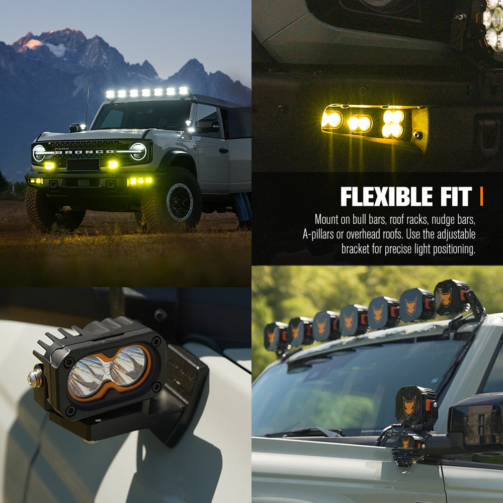 Lightfox Pair 3" Cygnus-2 Osram LED Pod Lights Work Light Driving Lamp Offroad