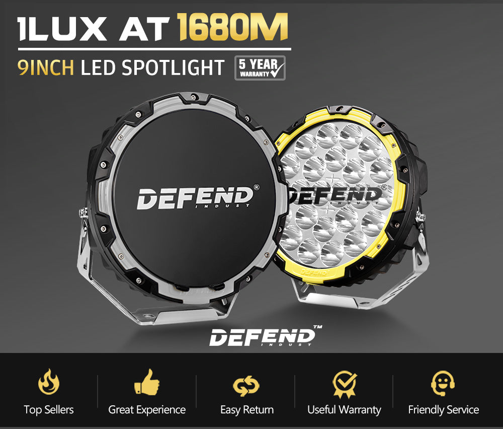 9inch LED Driving Lights Pair LED Round Spotlight Offroad 4x4 ATV Work