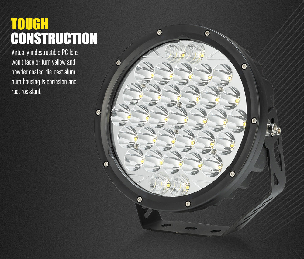 9inch LED Spot Lights Pair + 20inch LED Light Bar Kit Offroad Truck