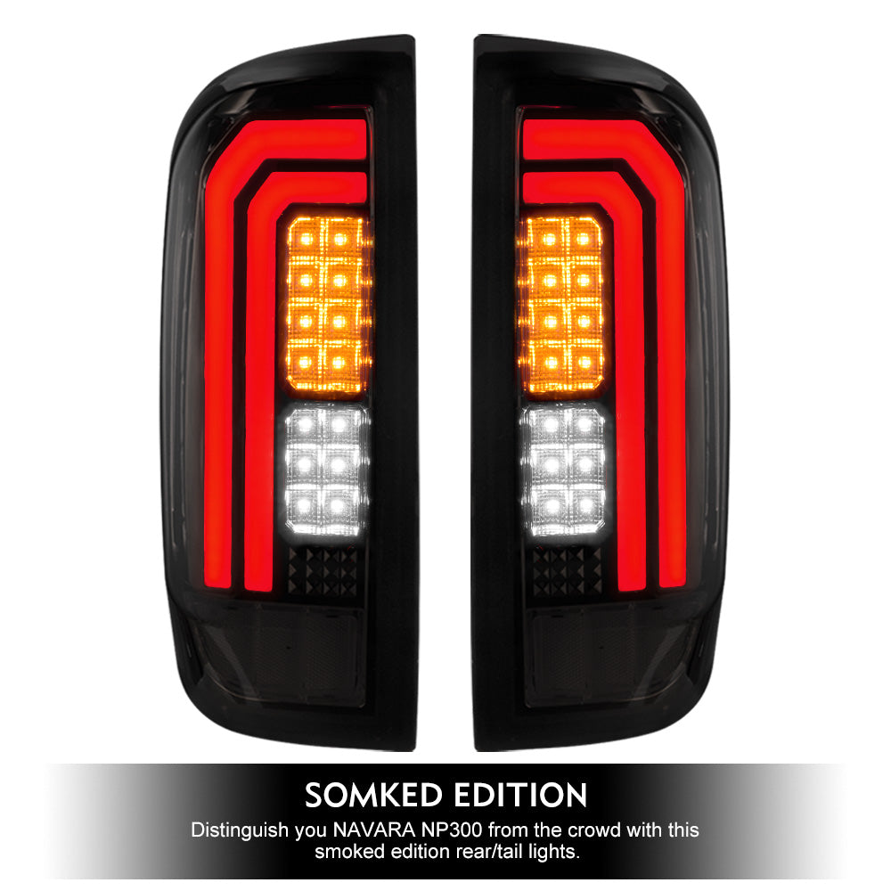 LED Tail Rear Lamp Lights Smoked For Nissan Navara NP300 D23 2015-2019