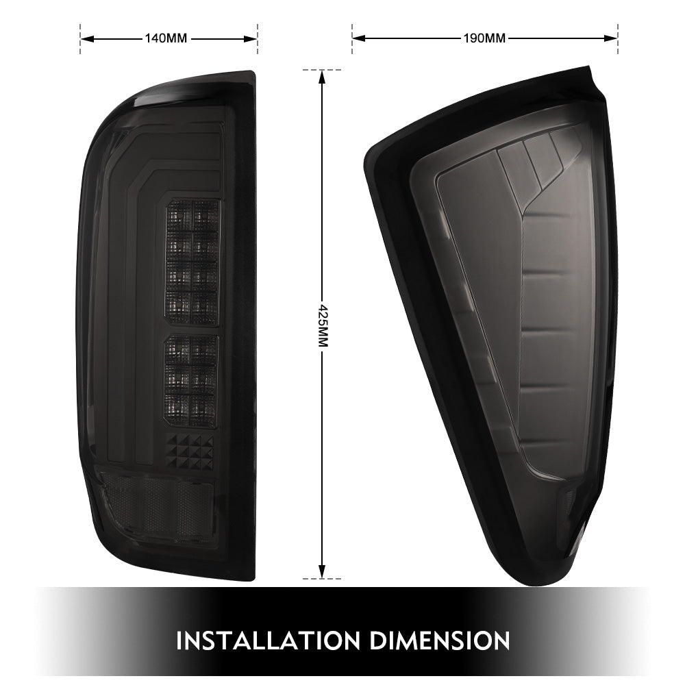 LED Tail Rear Lamp Lights Smoked For Nissan Navara NP300 D23 2015-2019