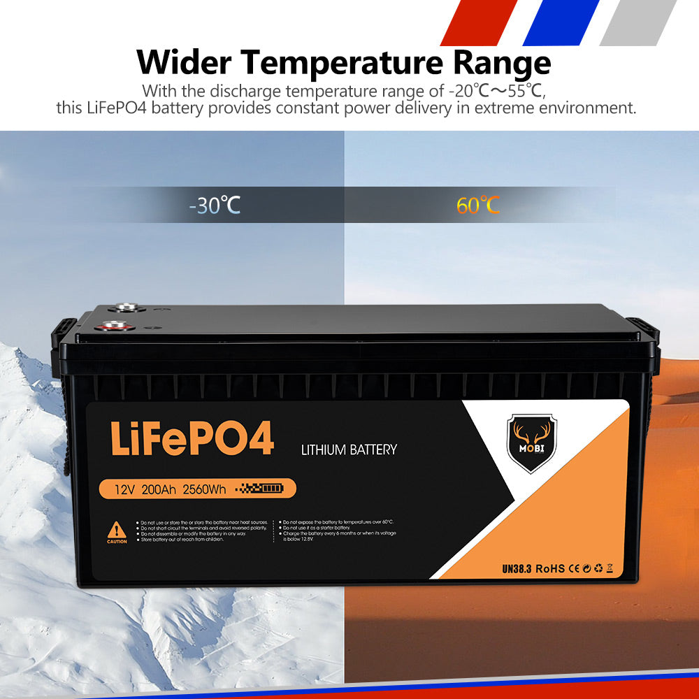 Mobi 12V 20AH 135AH 175AH 200AH 300AH Lithium Iron Battery LiFePO4 Deep Cycle