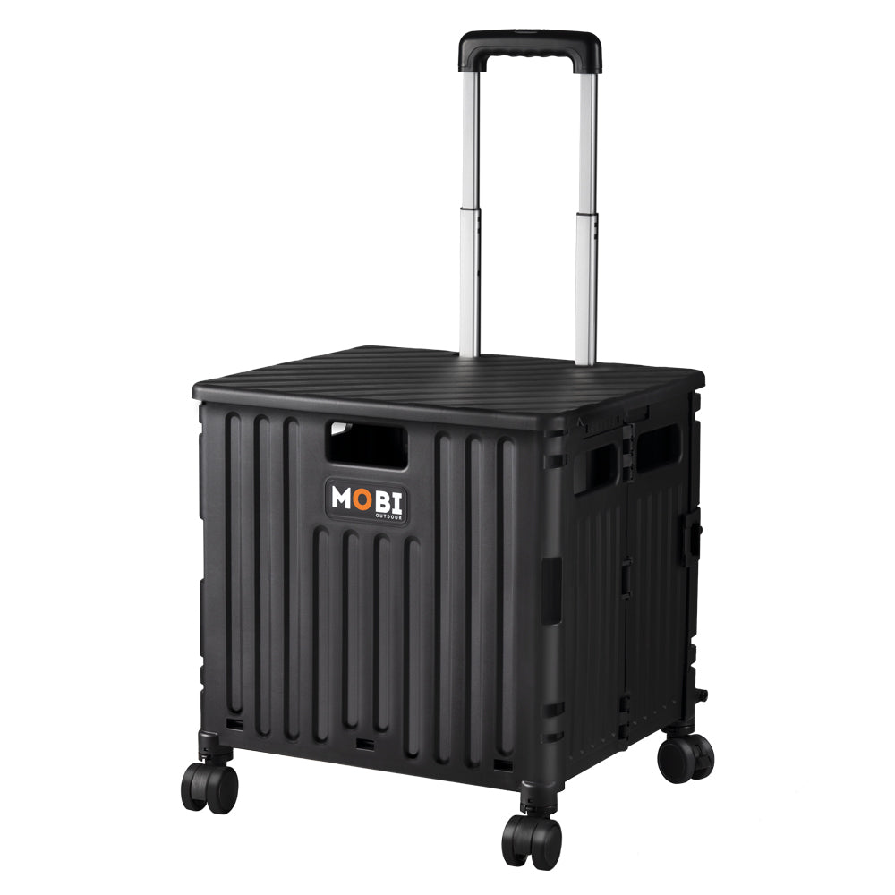 Mobi Shopping Trolley Foldable Camping Cart Grocery Basket 360° Wheel Camping