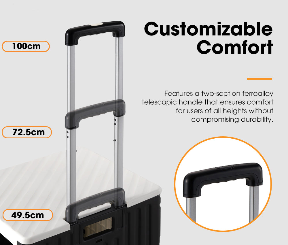 Mobi Shopping Trolley Foldable Camping Cart Grocery Basket 360° Wheel With cover