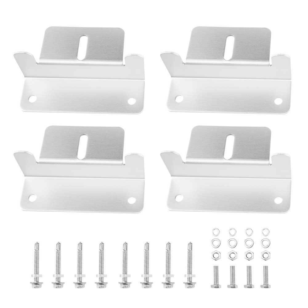 MOBI 4PCS Solar Panel Z Brackets Aluminum Mounting Set For Flat Curved Roof