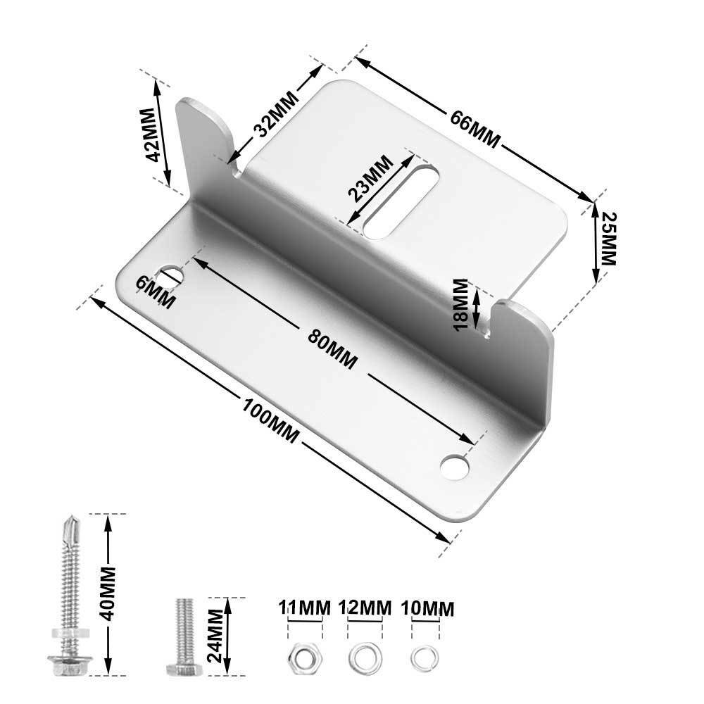MOBI 4PCS Solar Panel Z Brackets Aluminum Mounting Set For Flat Curved Roof