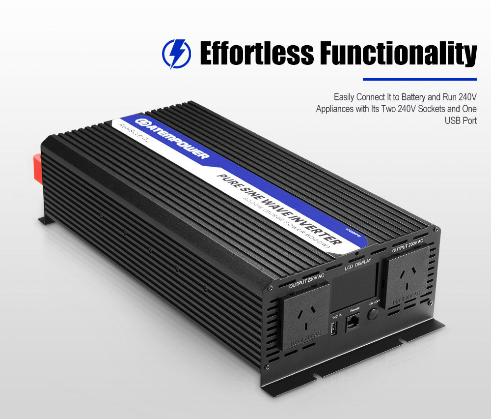 Atem Power Pure Sine Wave Power Inverter 12V to 240V 3000W/6000W Camping Car Boat