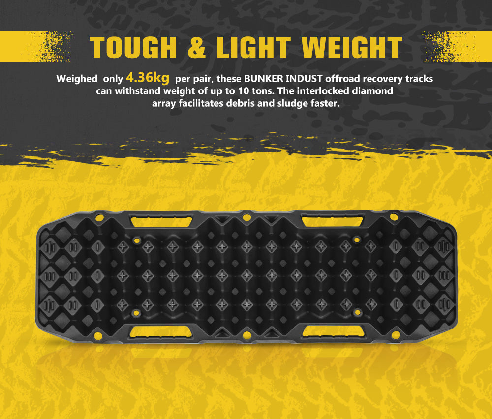 BUNKER INDUST Recovery Tracks Board 10T Sand Mud Snow Grass 4WD Accessory 1Pair