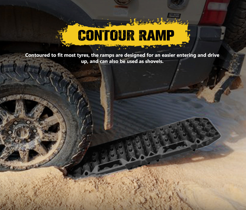 BUNKER INDUST Recovery Tracks Board 10T Sand Mud Snow Grass 4WD Accessory 1Pair