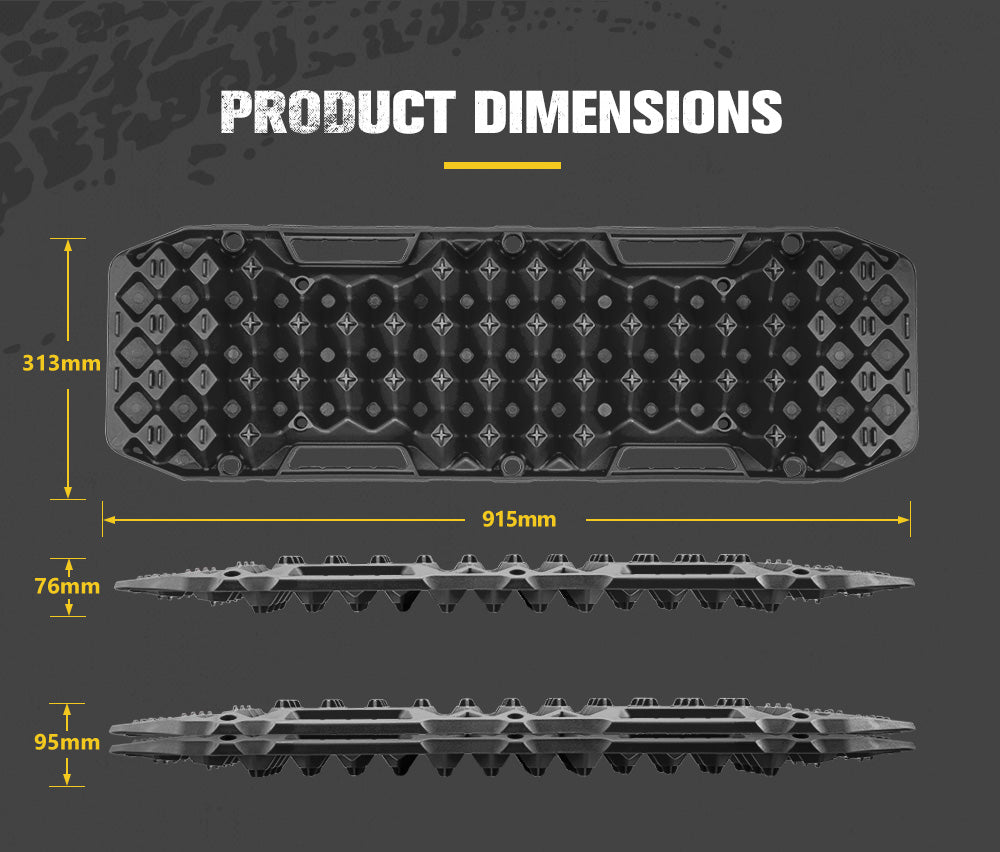 BUNKER INDUST Recovery Tracks Board 10T Sand Mud Snow Grass 4WD Accessory 1Pair