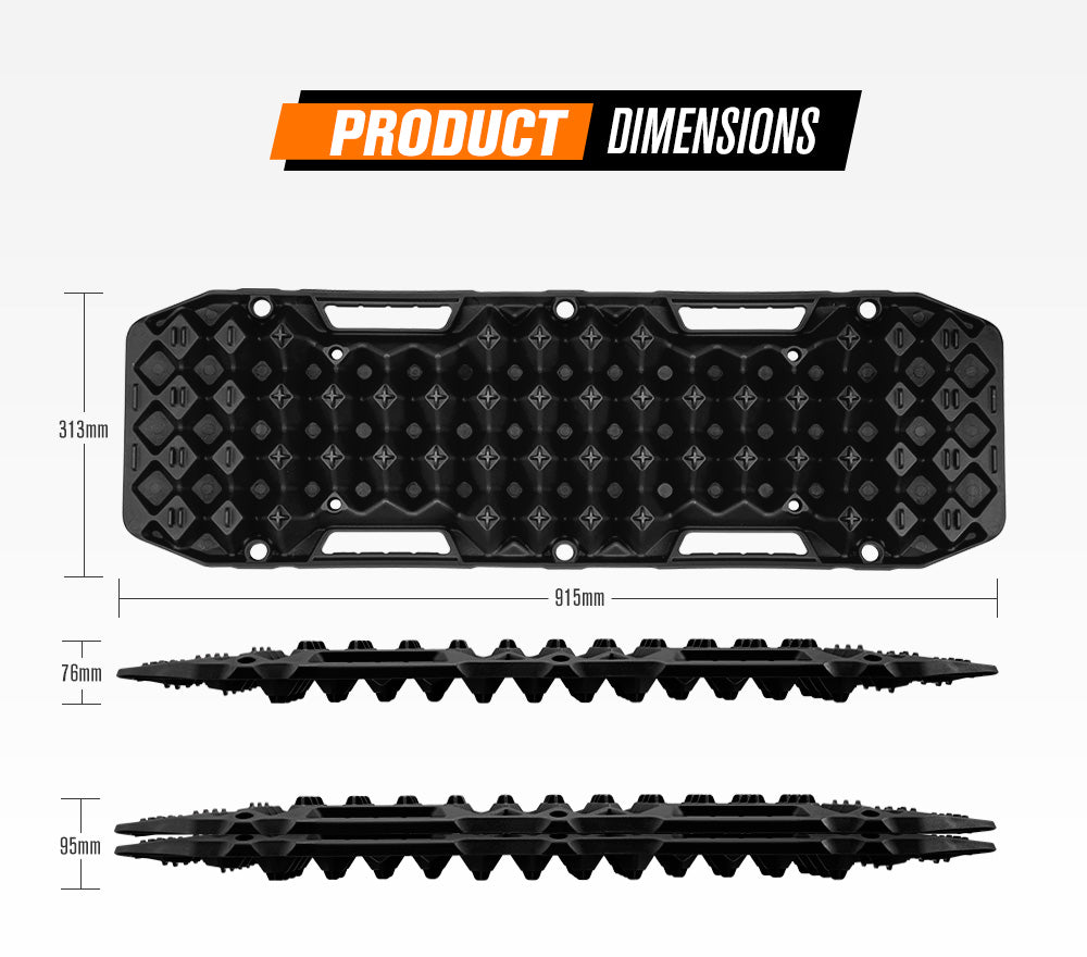 Bunker Indust 4WD Recovery Tracks /w Mounting Pins Jack Base Bag Snow Boards 4x4
