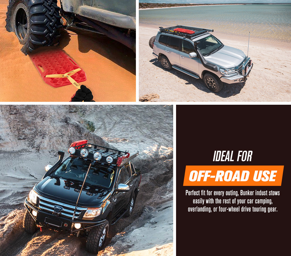 Bunker Indust 4WD Recovery Tracks /w Mounting Pins Jack Base Bag Snow Boards 4x4