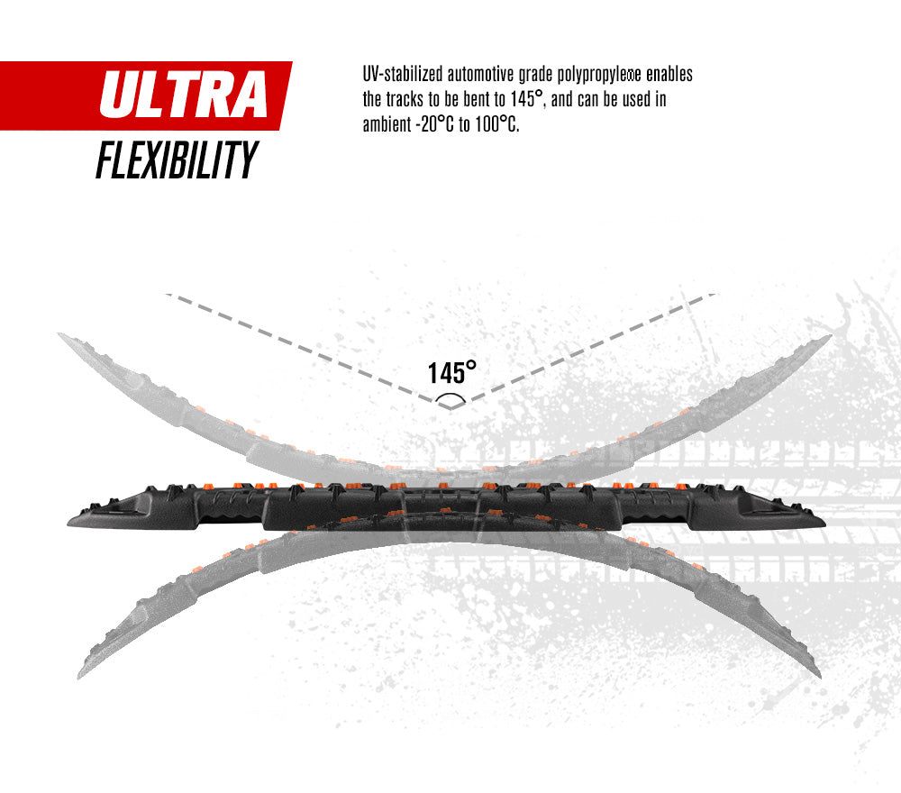 Fieryred Recovery Tracks 15T 4WD Boards /w Mounting Pins Sand Mud Snow 4x4 Black
