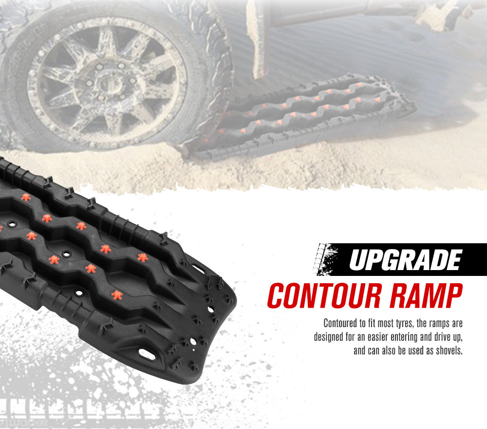 Fieryred Recovery Tracks /w Mounting Pins 15T Board 4WD Sand Track Snow Mud 4x4