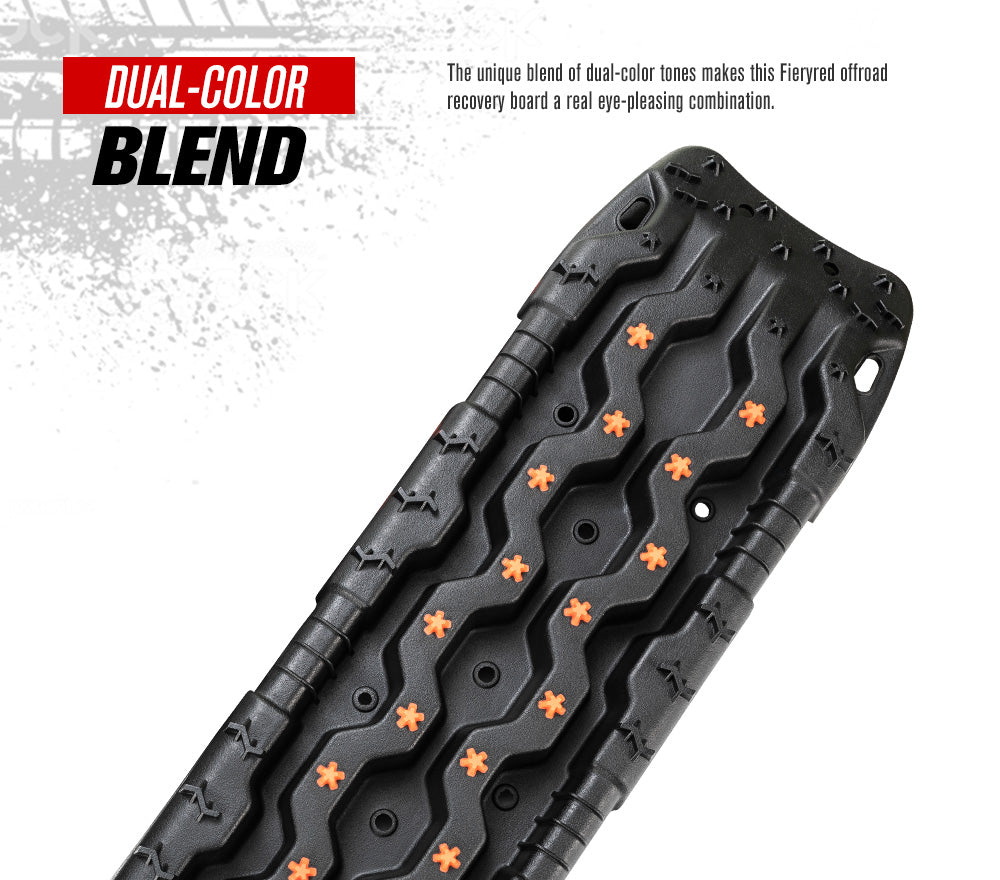 Fieryred Recovery Tracks 15T 4WD Boards /w Mounting Pins Sand Mud Snow 4x4 Black