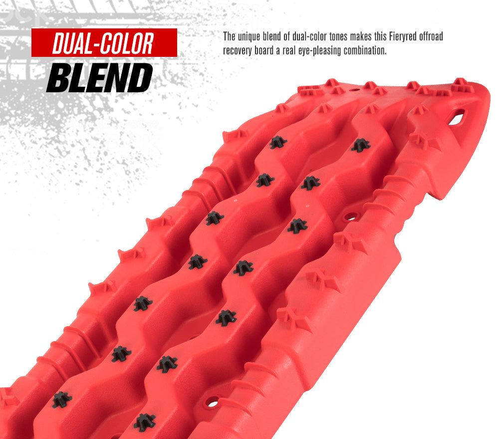 Fieryred Recovery Tracks 15T Board 4WD Vehicle Sand/Snow/Mud 1 Pair Red
