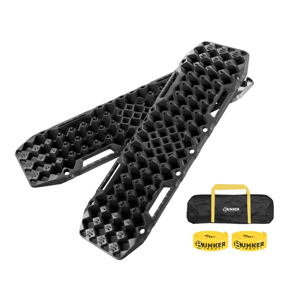 Bunker Indust 4WD Recovery Tracks /w Mounting Pins Jack Base Bag Snow Boards 4x4
