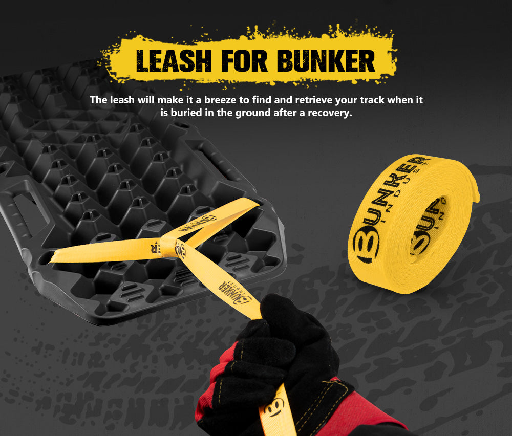BUNKER INDUST Recovery Tracks Sand Track with Jack Base Pair 10T Mud Snow OffRoad 4WD Black