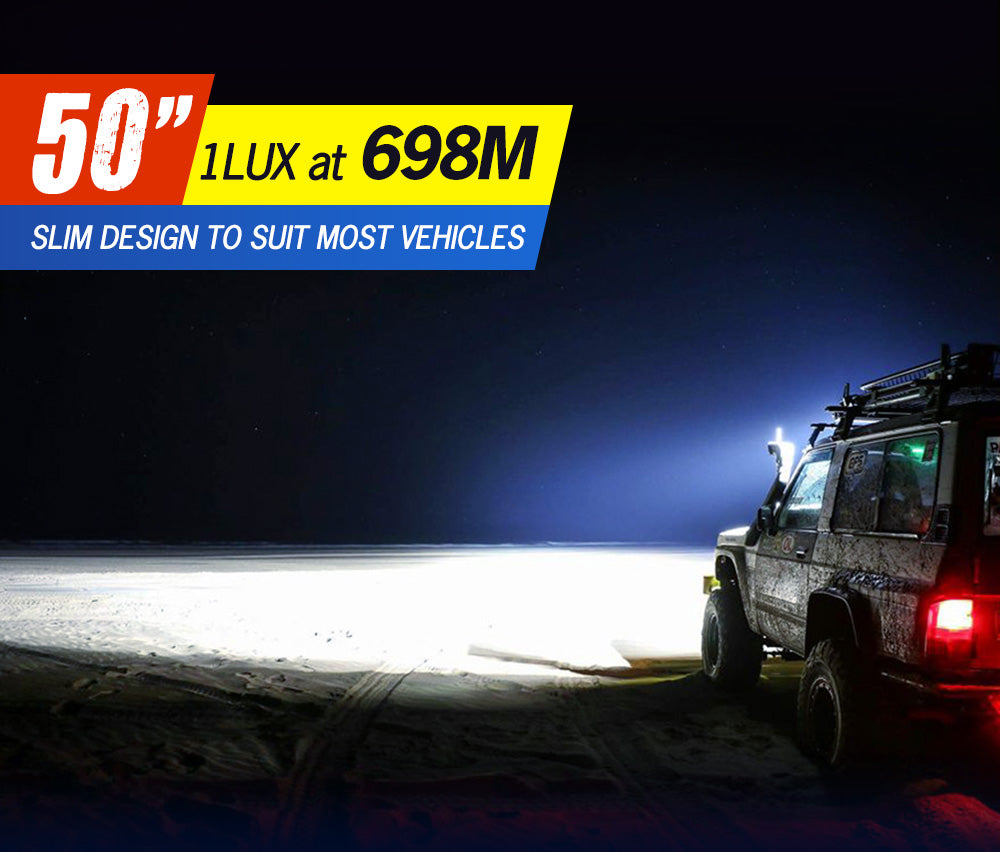 LIGHTFOX 50inch LED Light Bar Curved Combo BeamDriving Offroad 4x4 52"