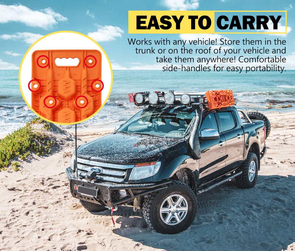 Recovery Tracks Sand Track Orange 10T Vehicle Sand Snow Mud 4WD Pair