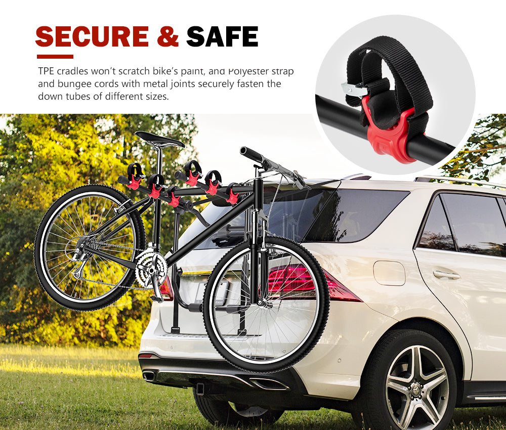 3 Bike Rack Bicycle Carrier Car Rear Universal Trunk Foldable