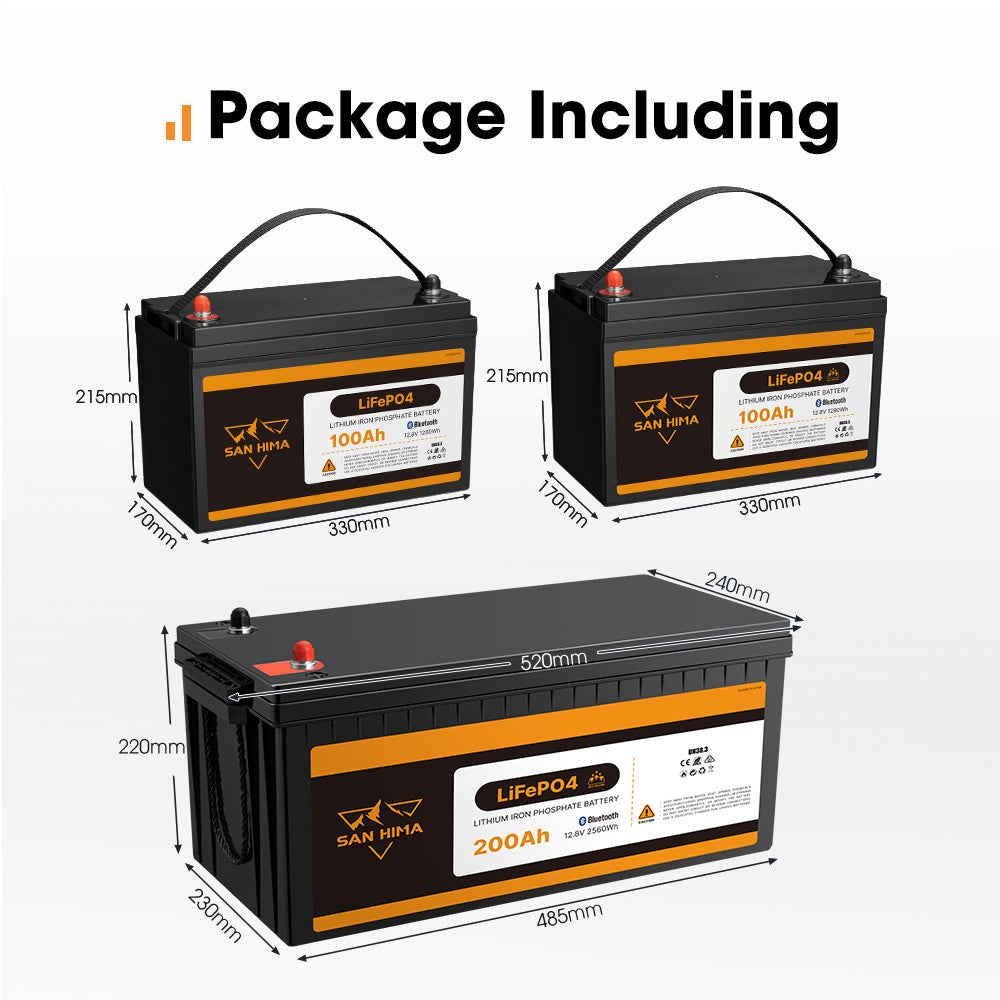 San Hima 12V 100Ah/200Ah Lithium Battery BMS LiFePO4 w/ Bluetooth Self-heating