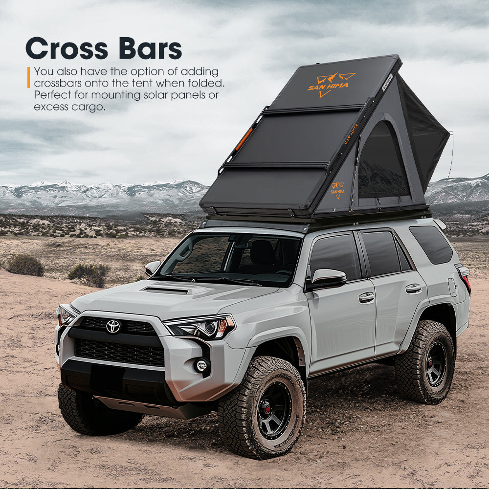 San Hima Kalbarri Lite Rooftop Tent Hardshell With Ladder & Rack Grey Camping