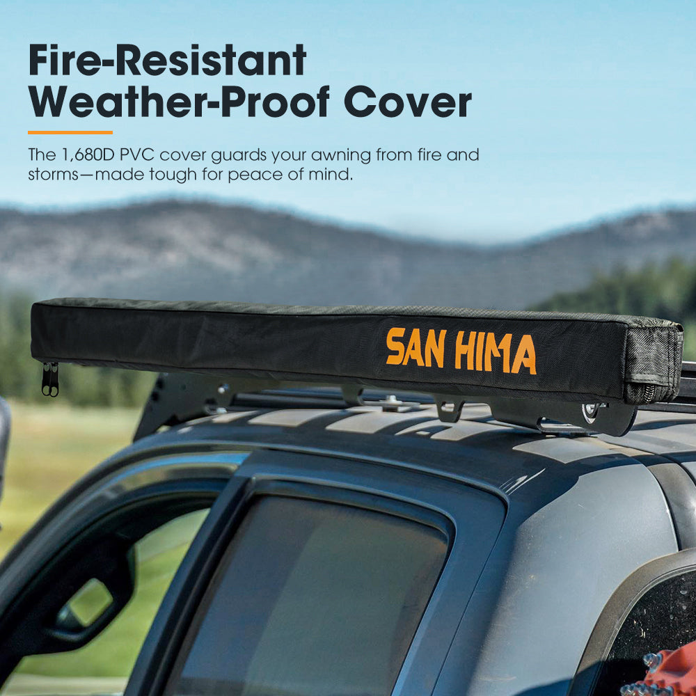 San Hima Car Side Awning Pull-out Telescoping Poles Waterproof Car Shade