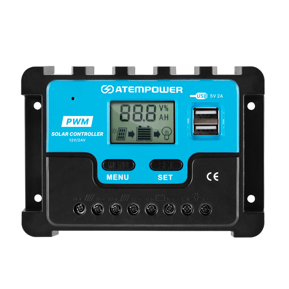 ATEM POWER 20A Solar Charge Controller 12V 24V