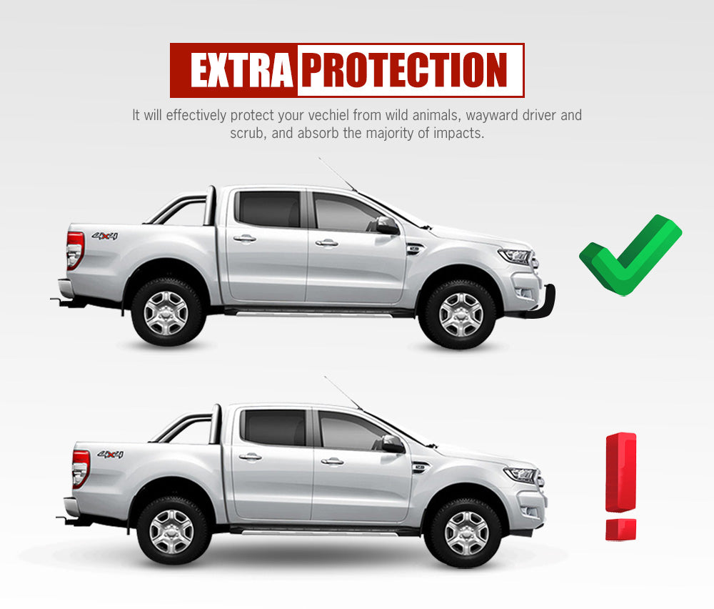 SAN HIMA Nudge Bar 3" Grille Guard For Nissan Navara NP300 2015-2020 + 20" LED Light Bar