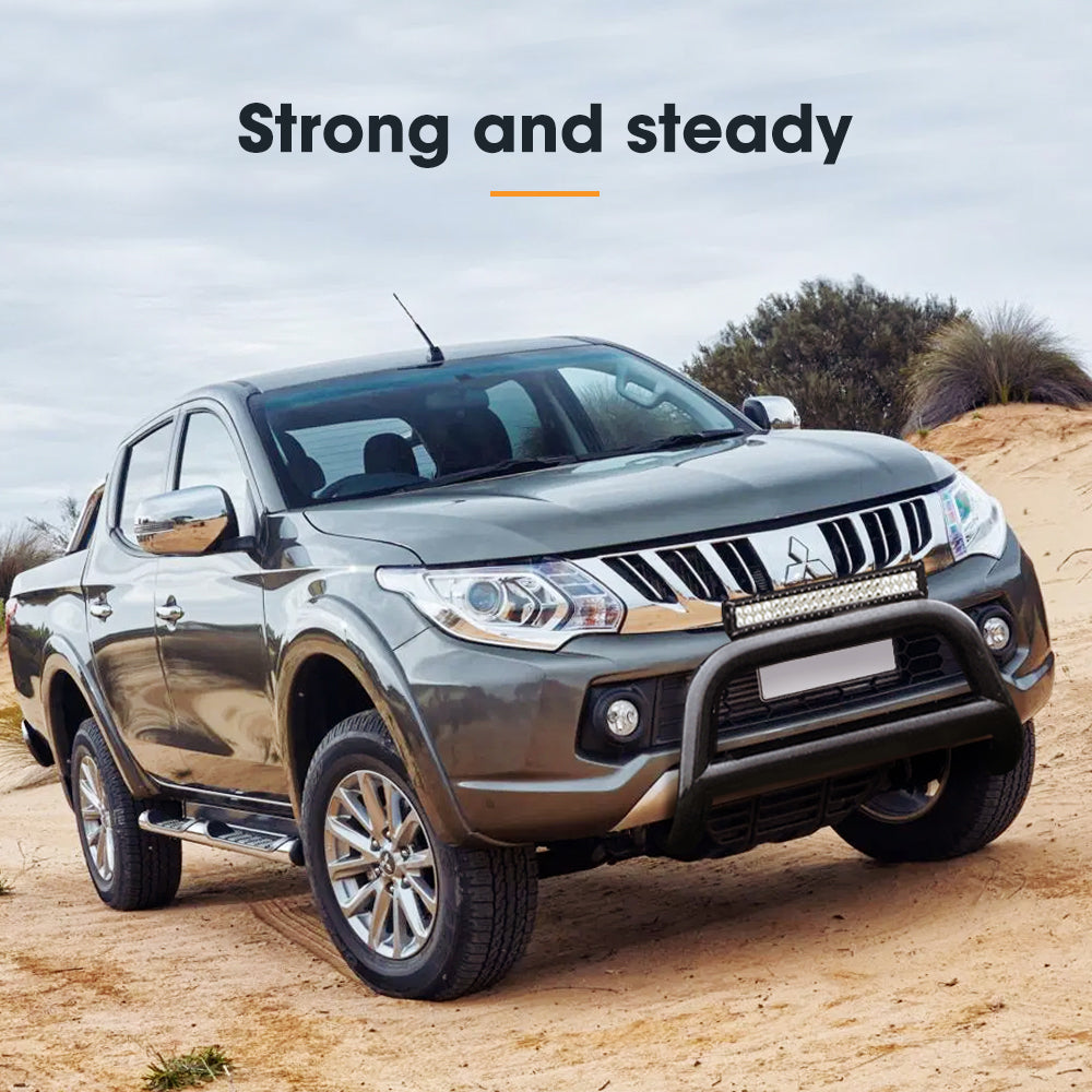 SAN HIMA Nudge Bar Grille Guard for Mitsubishi Triton MQ OEM 2015-2020+20" LED Light Bar