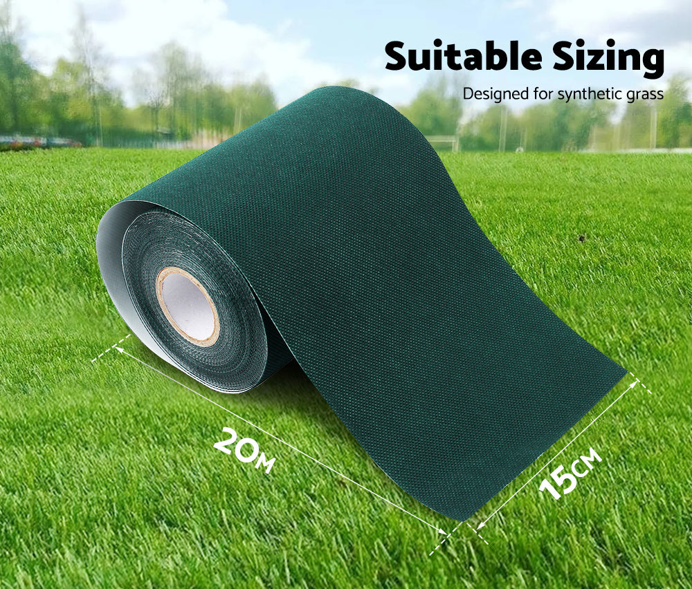 MOBI OUTDOOR Artificial Grass Self Adhesive 15CMx20M Synthetic Turf Lawn Joining Tape Glue Peel