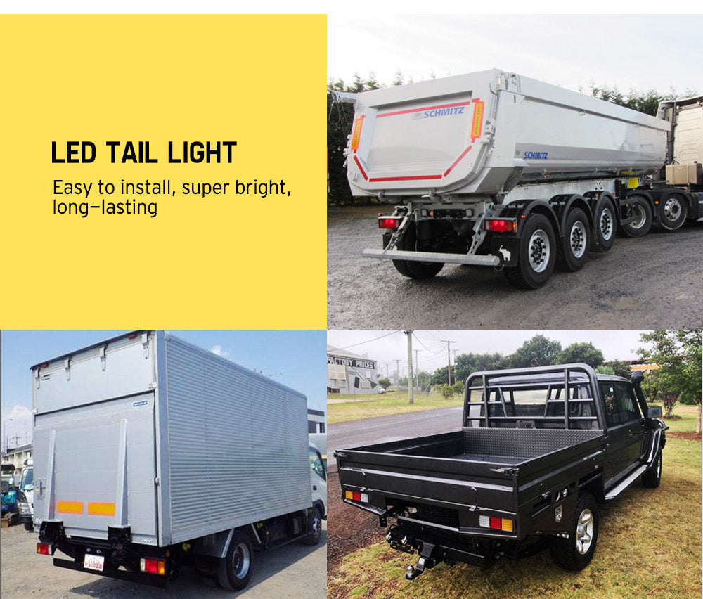LIGHTFOX Pair LED Vehicle Tail Lights 12V
