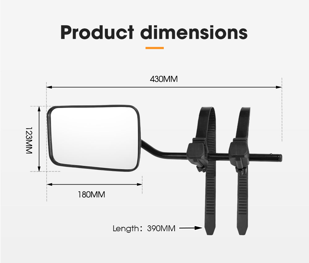 SAN HIMA Pair Towing Mirrors Universal Multi Fit Clamp On 4X4 Caravan Trailer