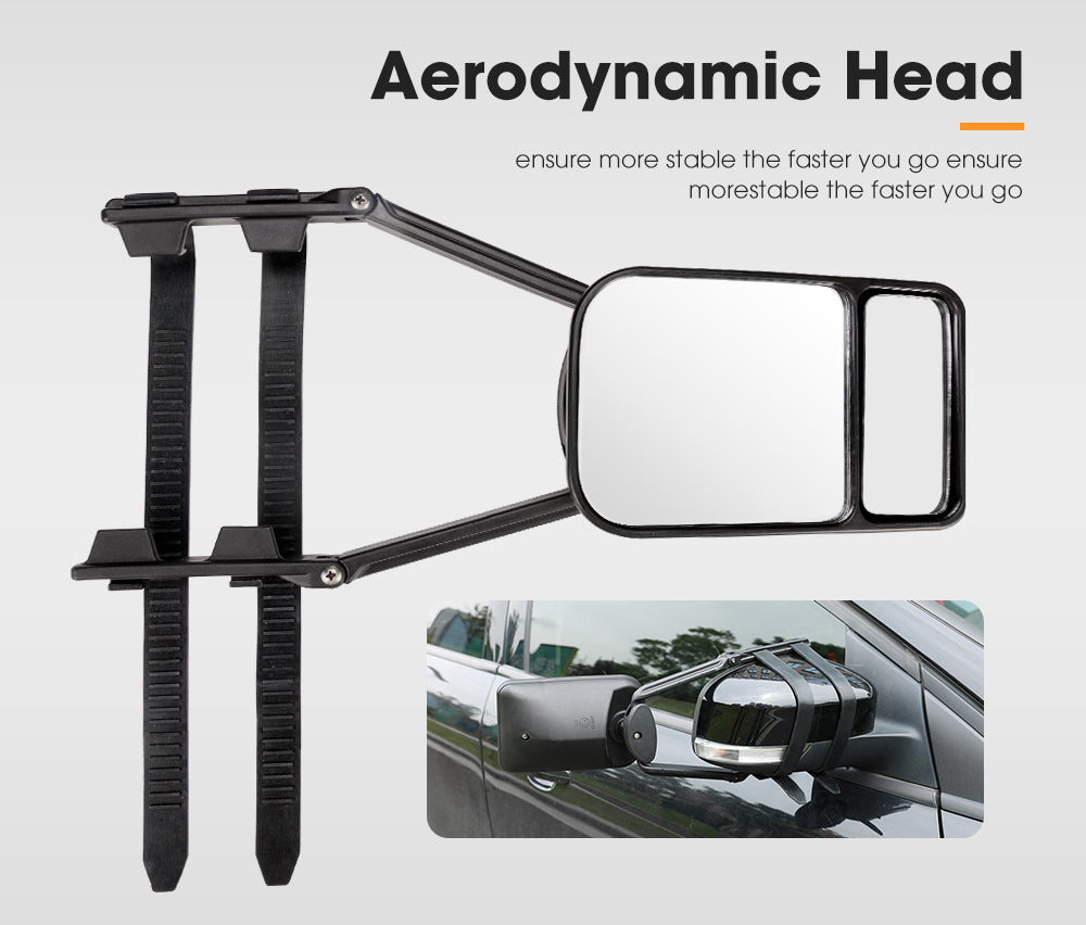 SAN HIMA 2x Towing Mirrors Clip Universal Multi Trailer Caravan Car Truck Vehicle 4WD Pair