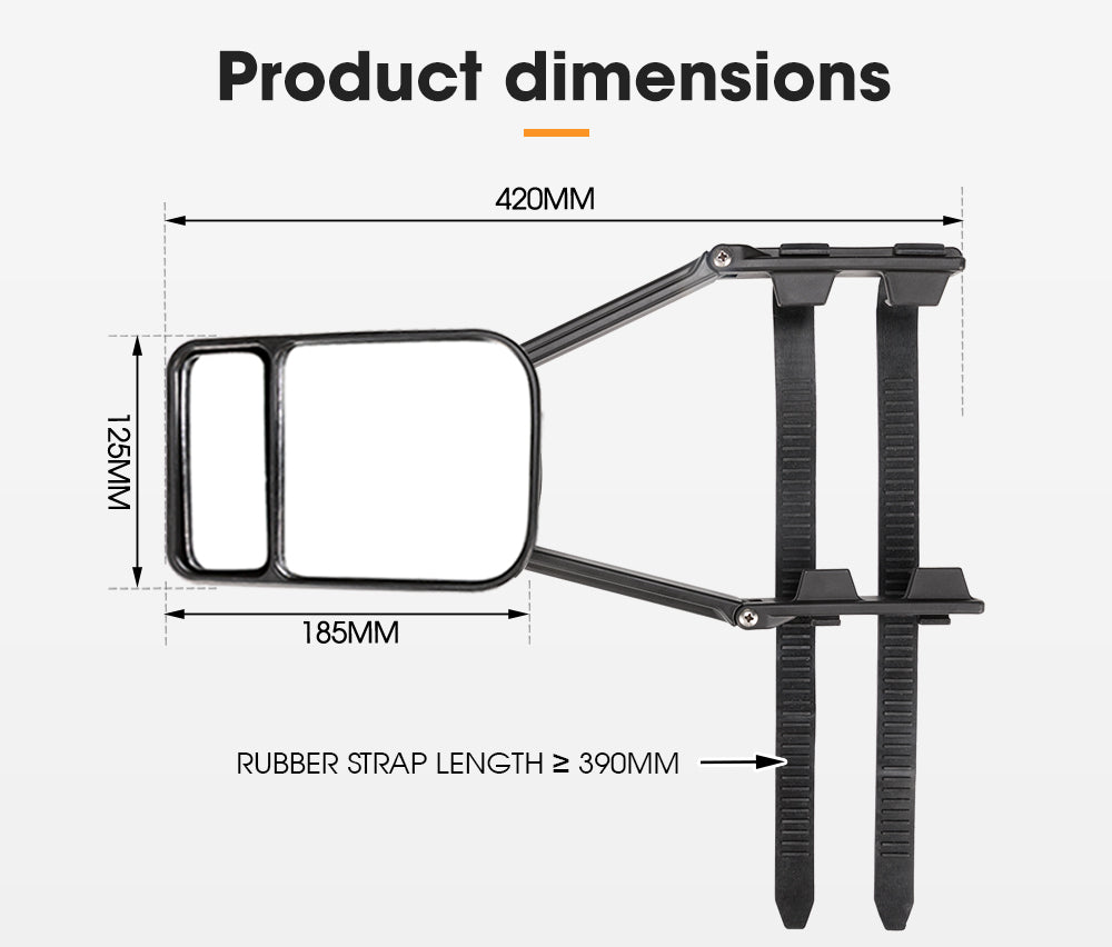 SAN HIMA 2x Towing Mirrors Clip Universal Multi Trailer Caravan Car Truck Vehicle 4WD Pair
