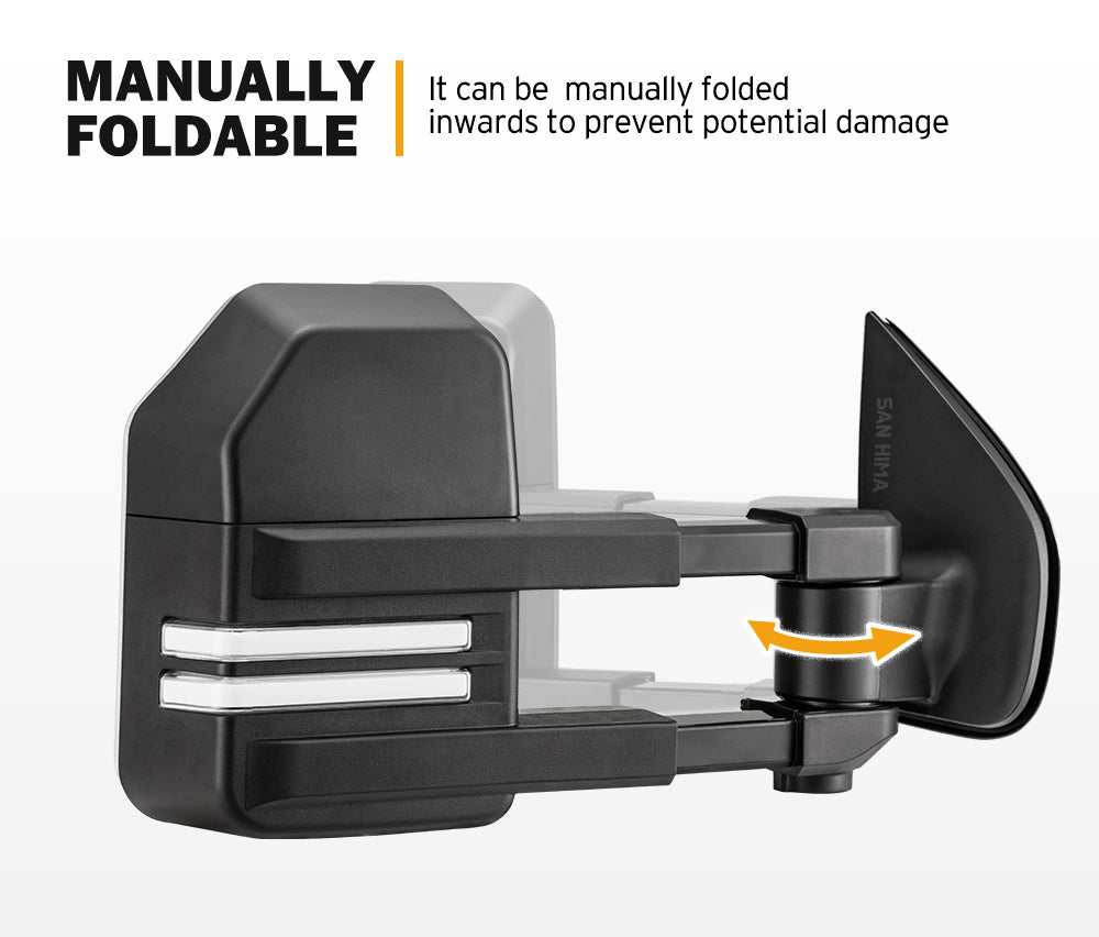 SAN HIMA Pair Extendable Towing Mirrors for Holden Trailblazer 2016 to Current